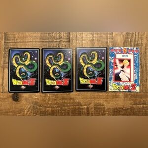 Lot of 4 Dragon Ball Z Series Cards - 1989, 2000, 2002 Pre owned good condition